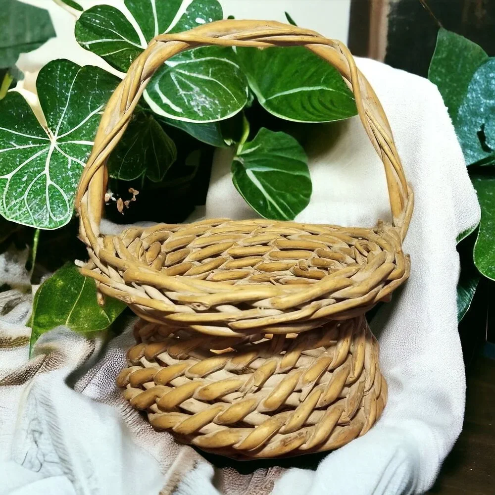 Bird's Nest Woven Basket Décor Costume Prop Boho Rustic