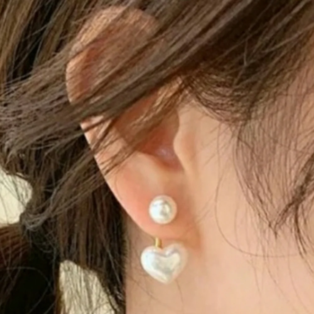 Pearl Heart Earrings