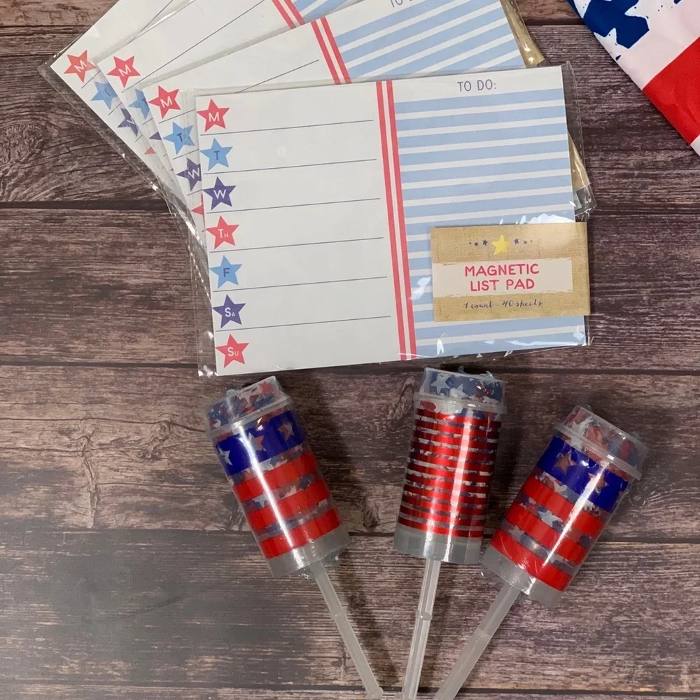 Patriotic ~ Magnetic List Pad & Confetti Poppers