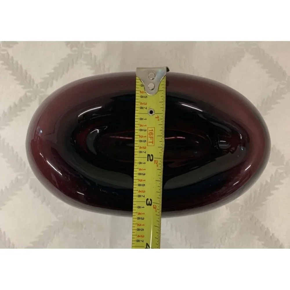 Purple Abstract Glass Vase Art Heavy 5.5