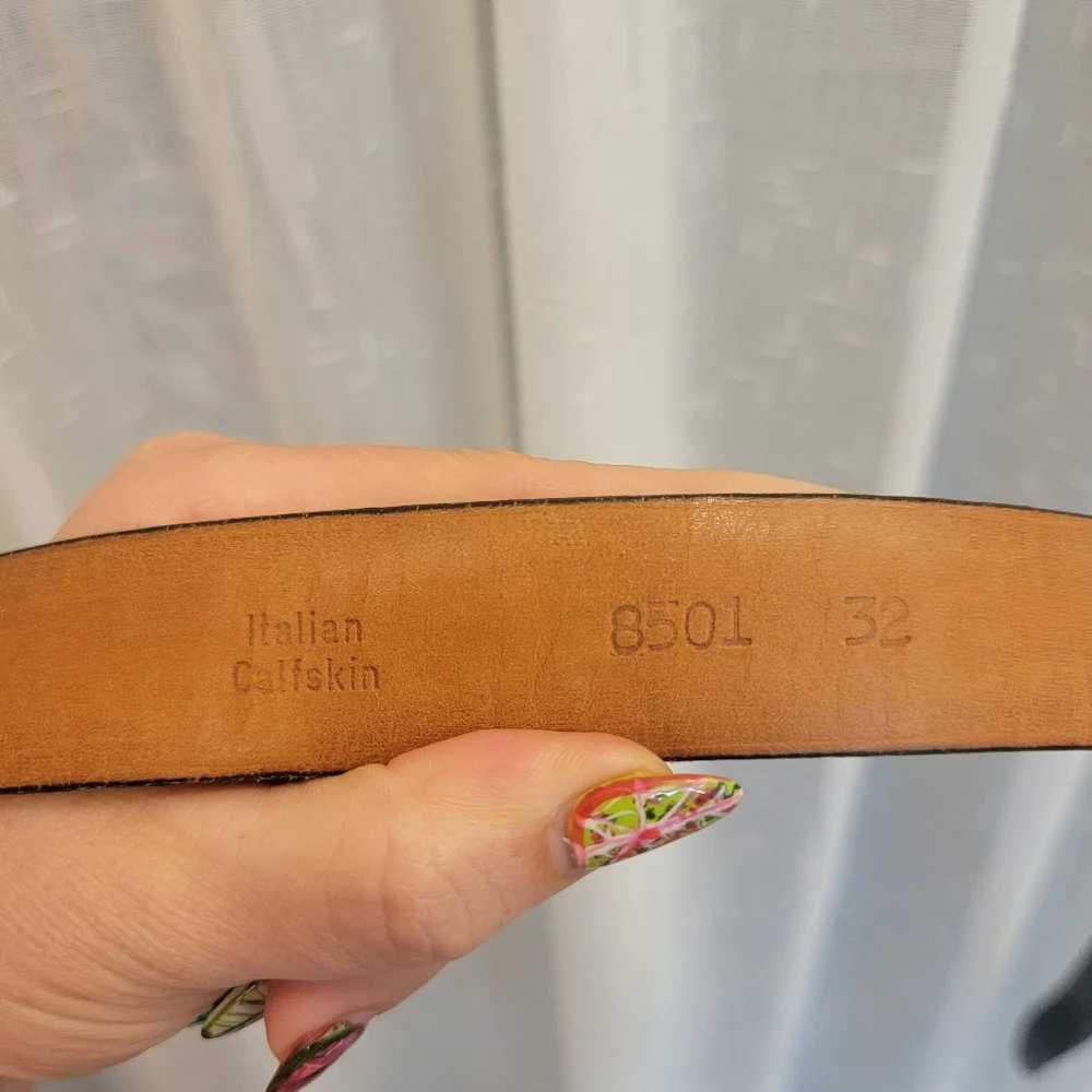 Remo Tulliani Italian Calfskin Belt Back Size 32