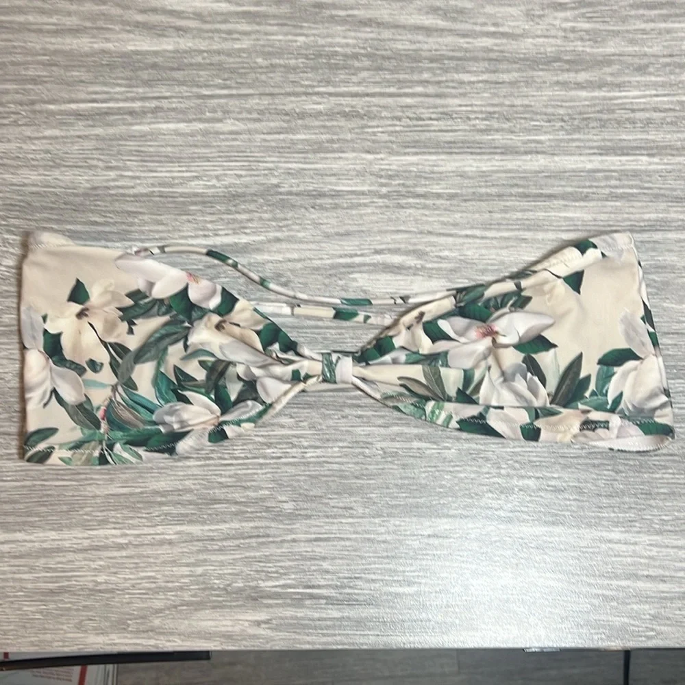All Saints Esme Alessandra Floral Bandeau Bikini Swim Top Large
