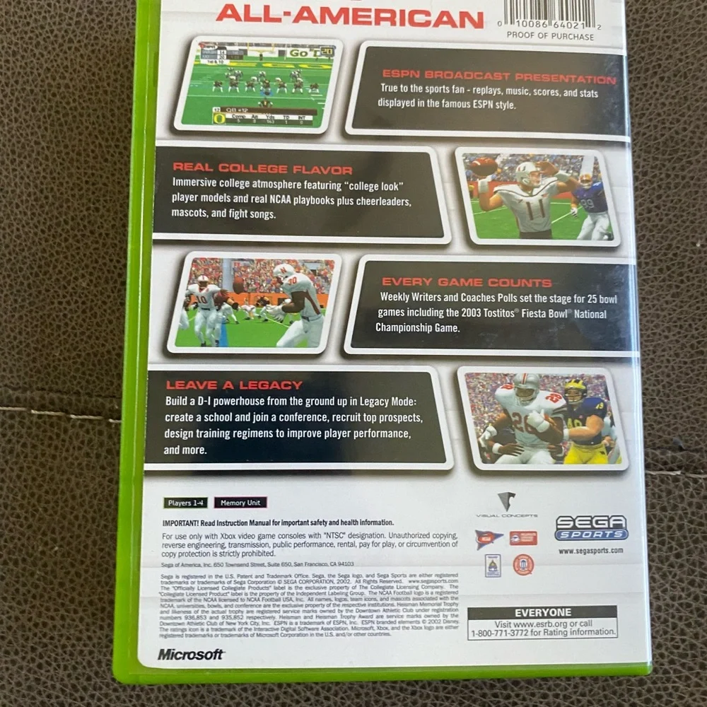 NCAA College Football 2K3 (Microsoft Xbox, 2002)