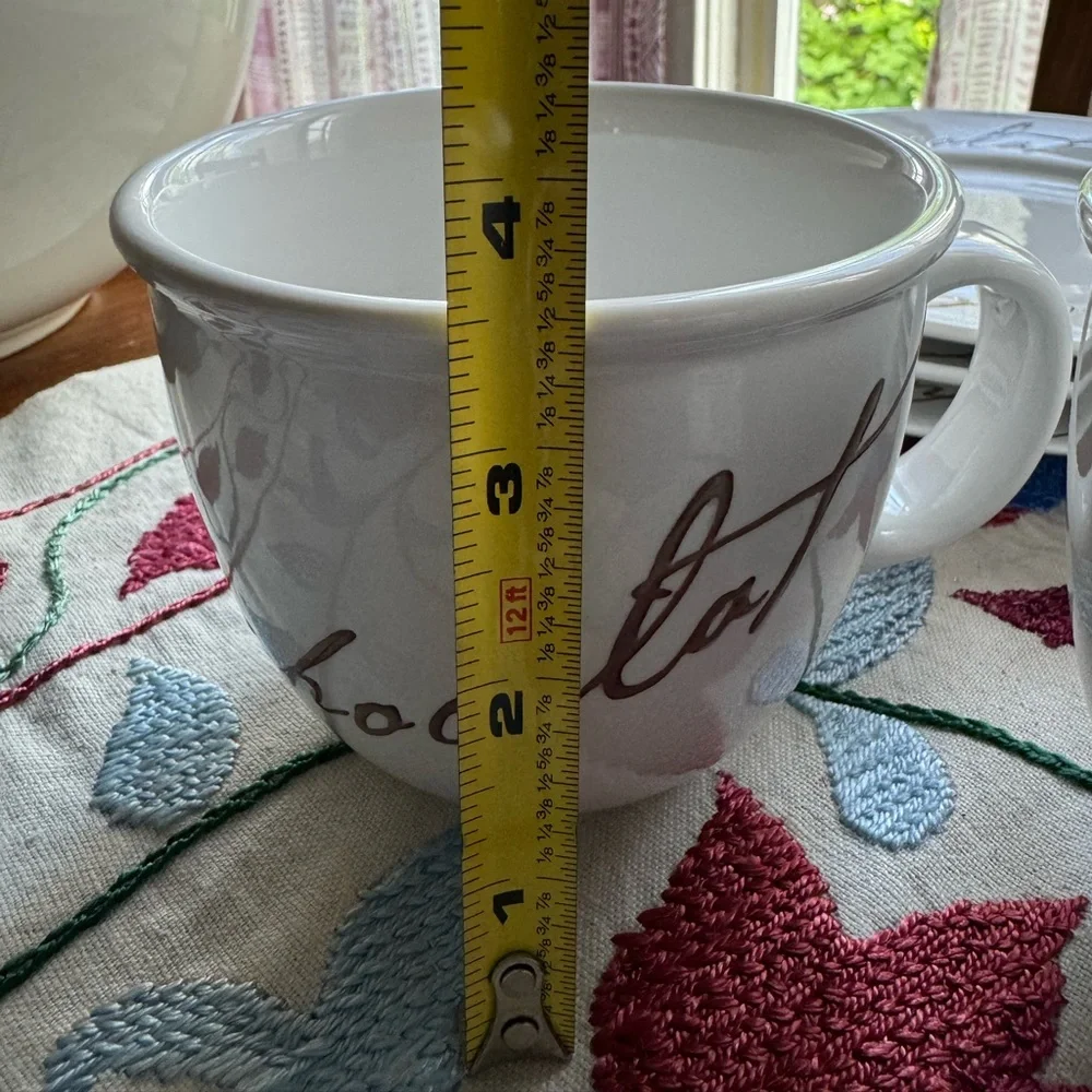 Crate & Barrel Chocolat 18oz Mugs & 8” Plates (Set of 1 Mug & 1 Plate per order)