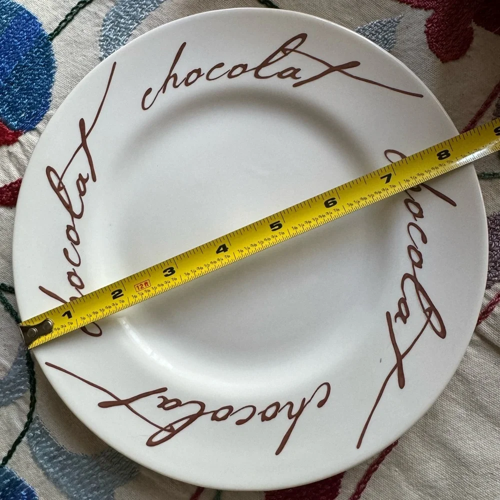Crate & Barrel Chocolat 18oz Mugs & 8” Plates (Set of 1 Mug & 1 Plate per order)