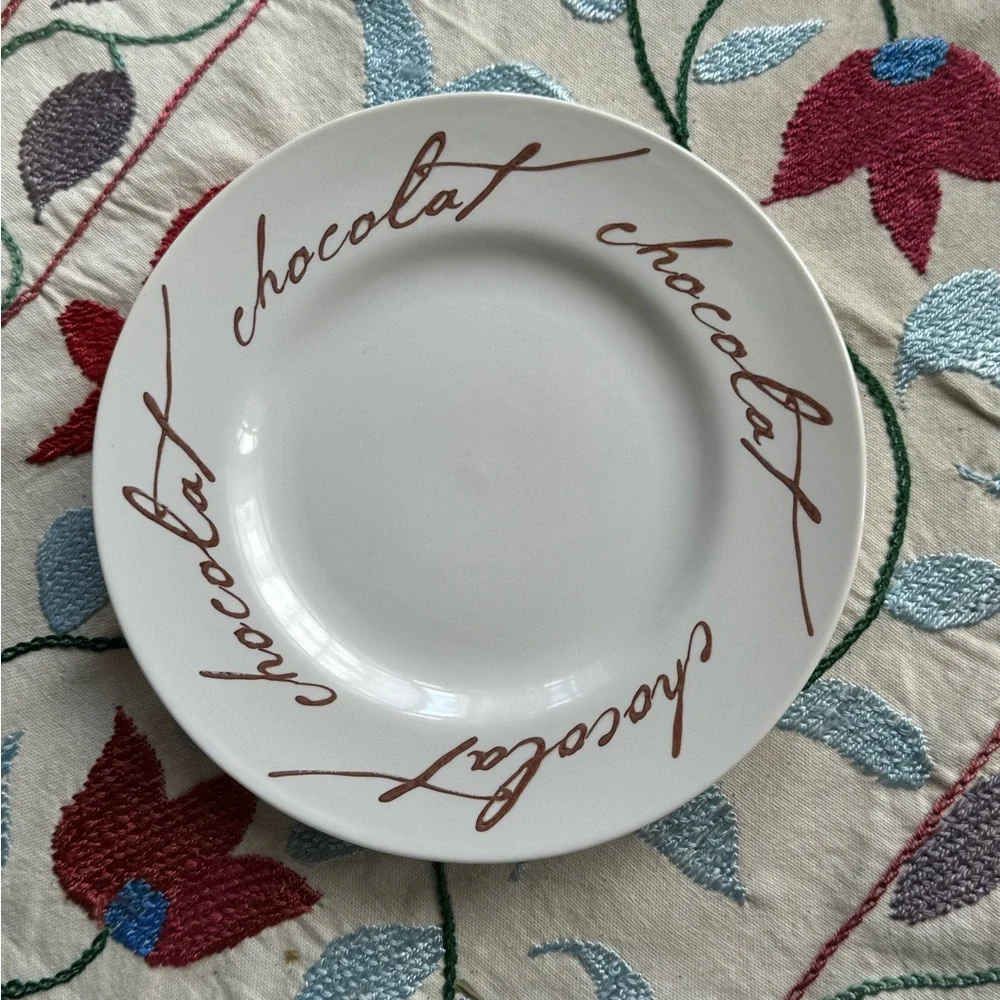 Crate & Barrel Chocolat 18oz Mugs & 8” Plates (Set of 1 Mug & 1 Plate per order)