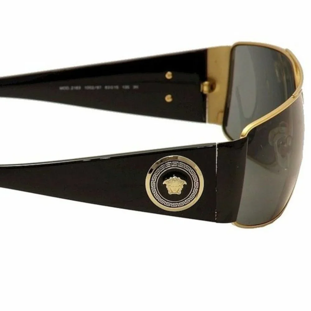 SALE! Versace Men's Black w/ Gold Emblem Sunglass