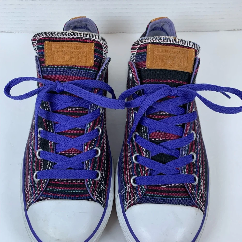 Converse All Star Striped Low Top Junior Sneaker Shoe 648867F Size 5.5 (S128)