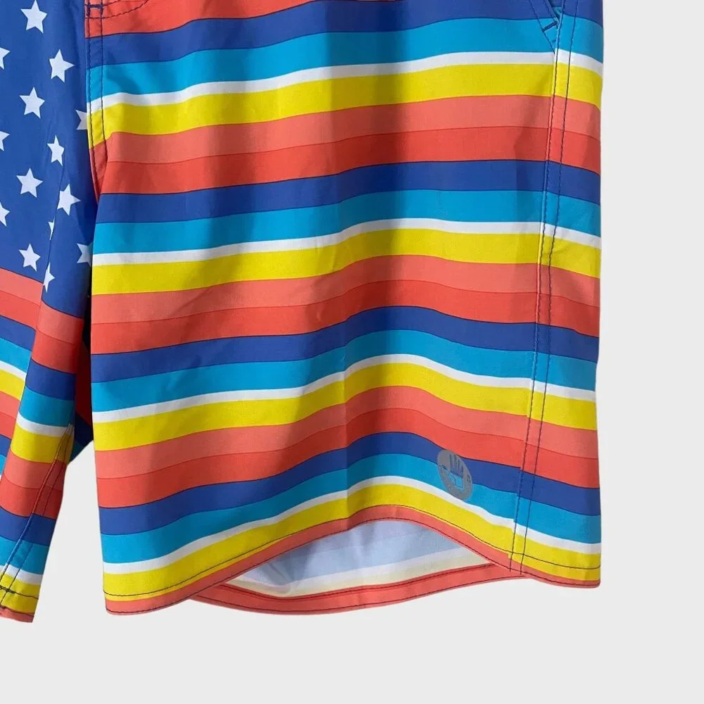 Body Glove La Concha USA Board Shorts Blue Men's Size 36 American Flag Print