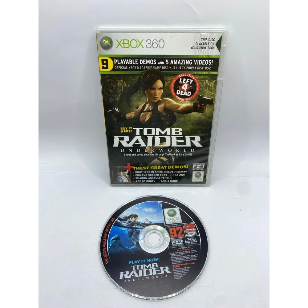 Microsoft Xbox 360 Tomb Raider: Underworld + 9 Playable Demo Disc CIB