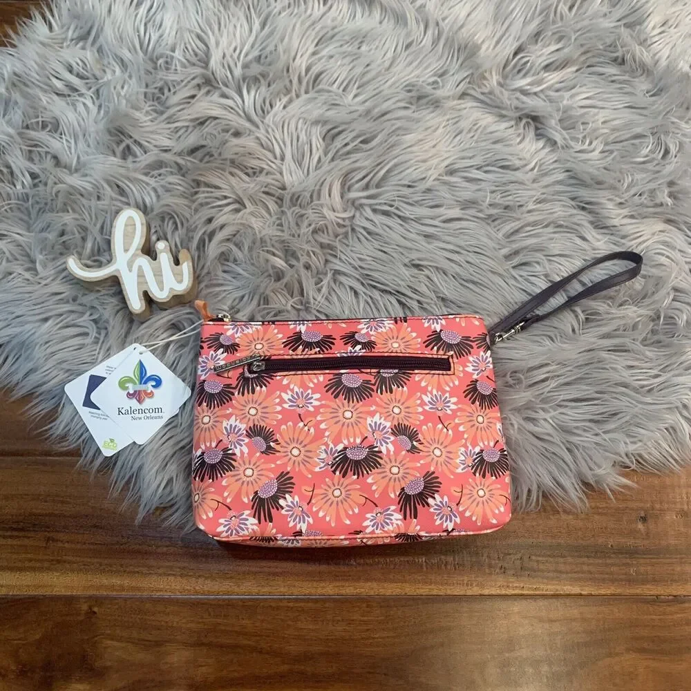 Kalencom Diaper Clutch Bag Changing Pad Orange Floral New
