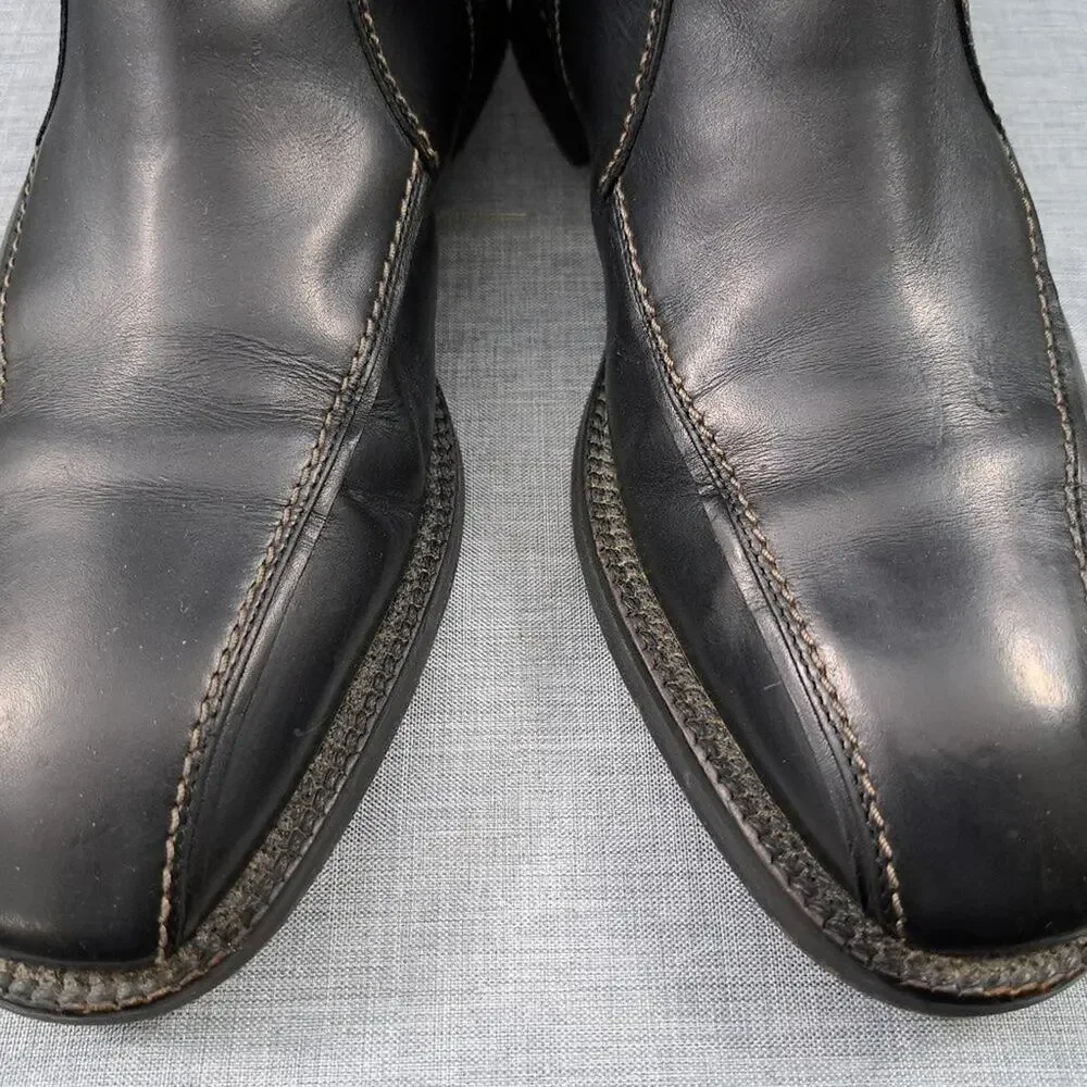 %Hugo Boss Black Leather Chelsea Chukka Ankle Boots Men's SZ 8 / D9