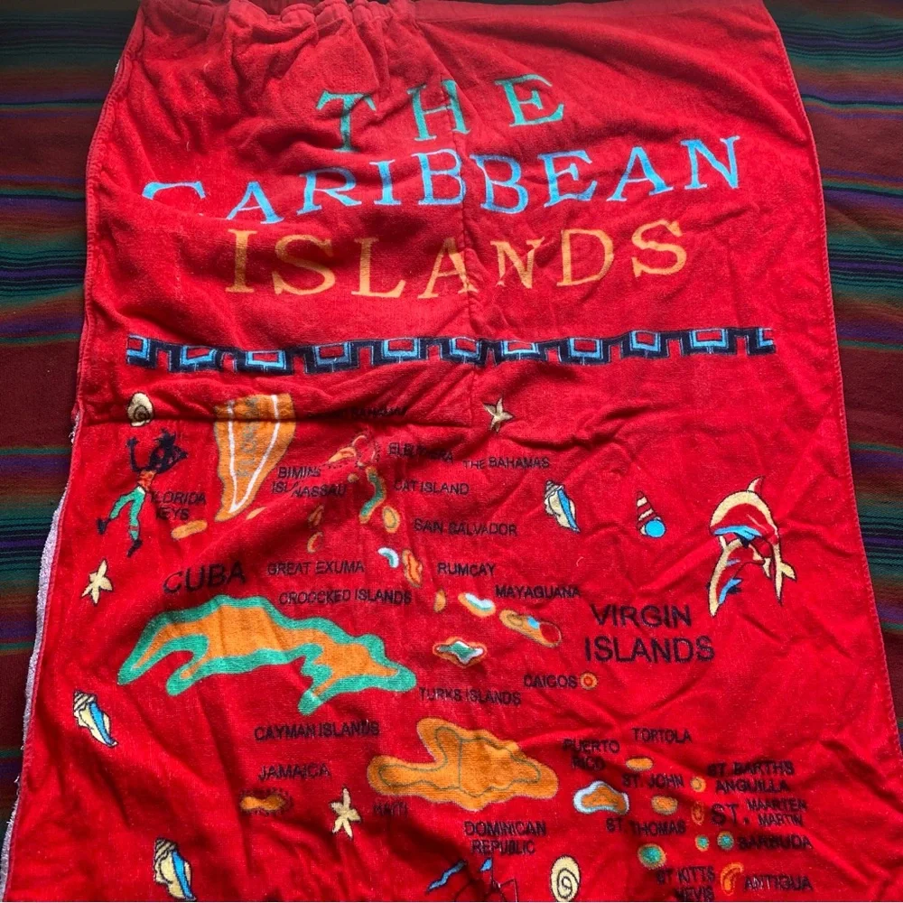 Y2K The Caribbean Islands Beach Towel Backpack. Great Shape!