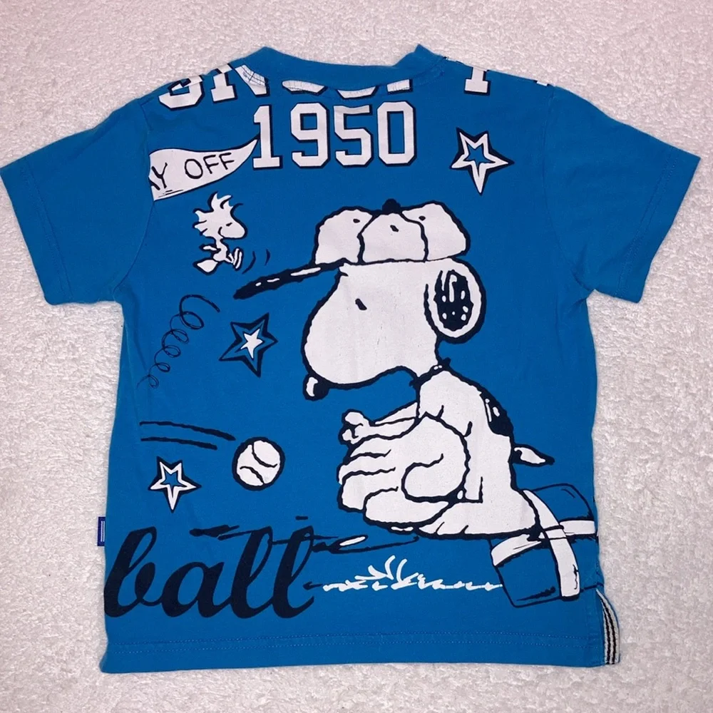 Charlie Brown baseball peanuts snoopy Woodstock short sleeve tee size 4