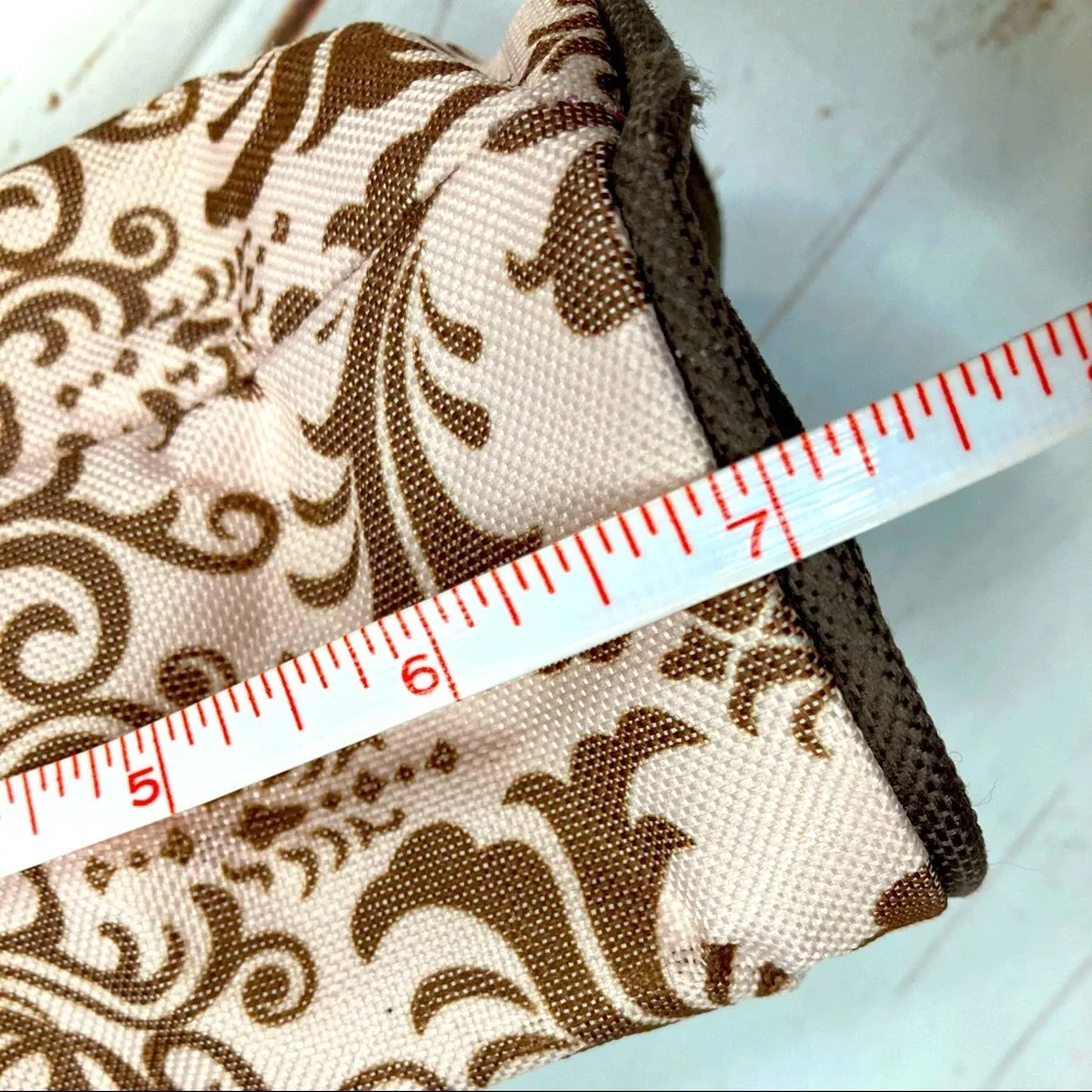Pencil Case Baby Pink & Brown Sz 7in L x 3 1/2in W