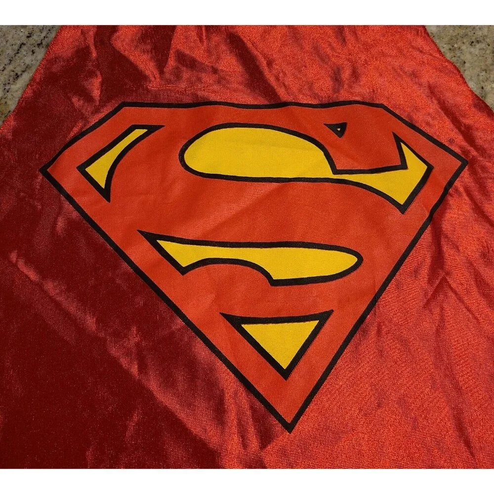 Vintage Superman Cape Costume Youth Size 7 Worser *READ*