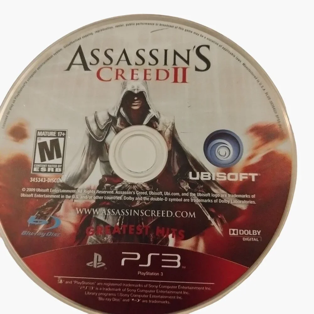 Assassins Creed II Greatest Hits PS3 Game Disc Only