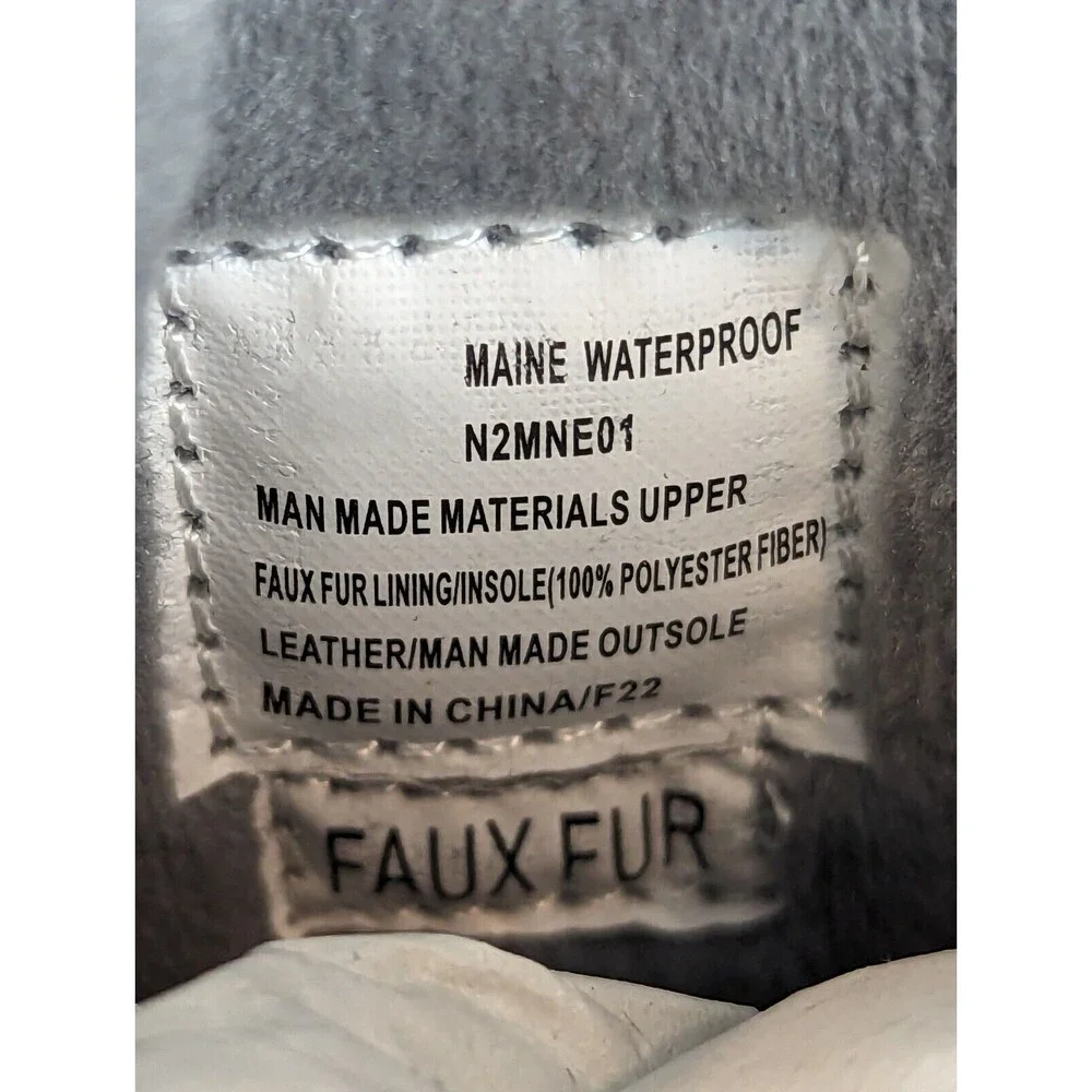 JBU Maine Waterproof Duck Boots Mens 8M Black Faux Fur Lined Lace Up Shoes NWB
