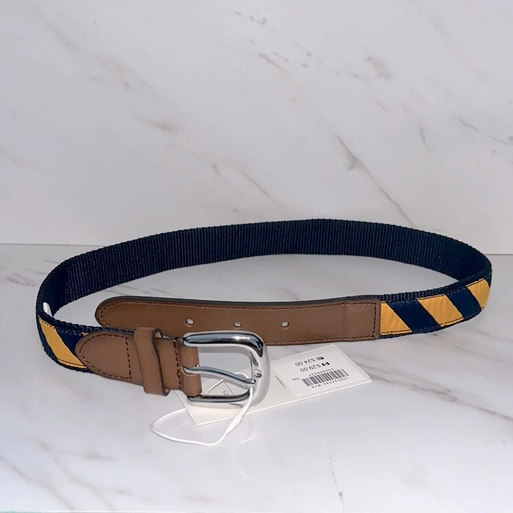 NWT Janie and Jack navy yellow striped belt