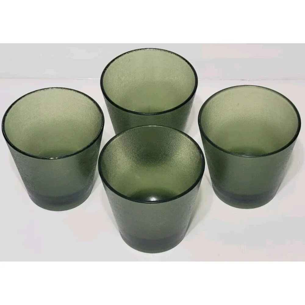 Vintage Boonton Green Plastic Restaurant Cocktail Cup Small USA 32-10 Set of 4