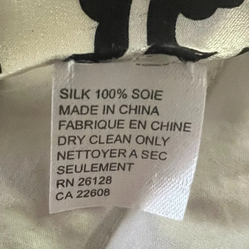 Black and White silk Scarf