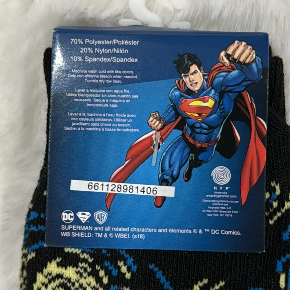 DC Comics Superhero Socks Batman Superman Flash Shoe Size 6-11 Adult