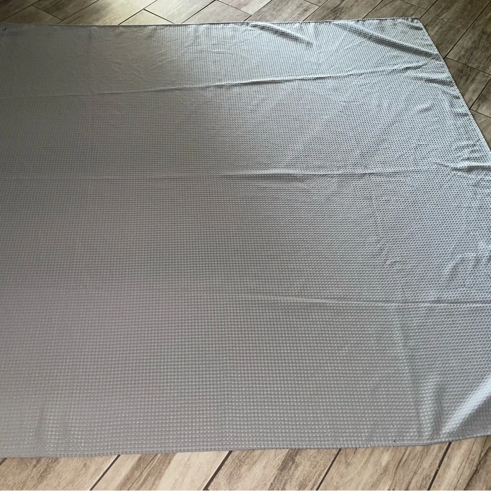 Gray, waffle weave, fabric shower curtain 230 GSM