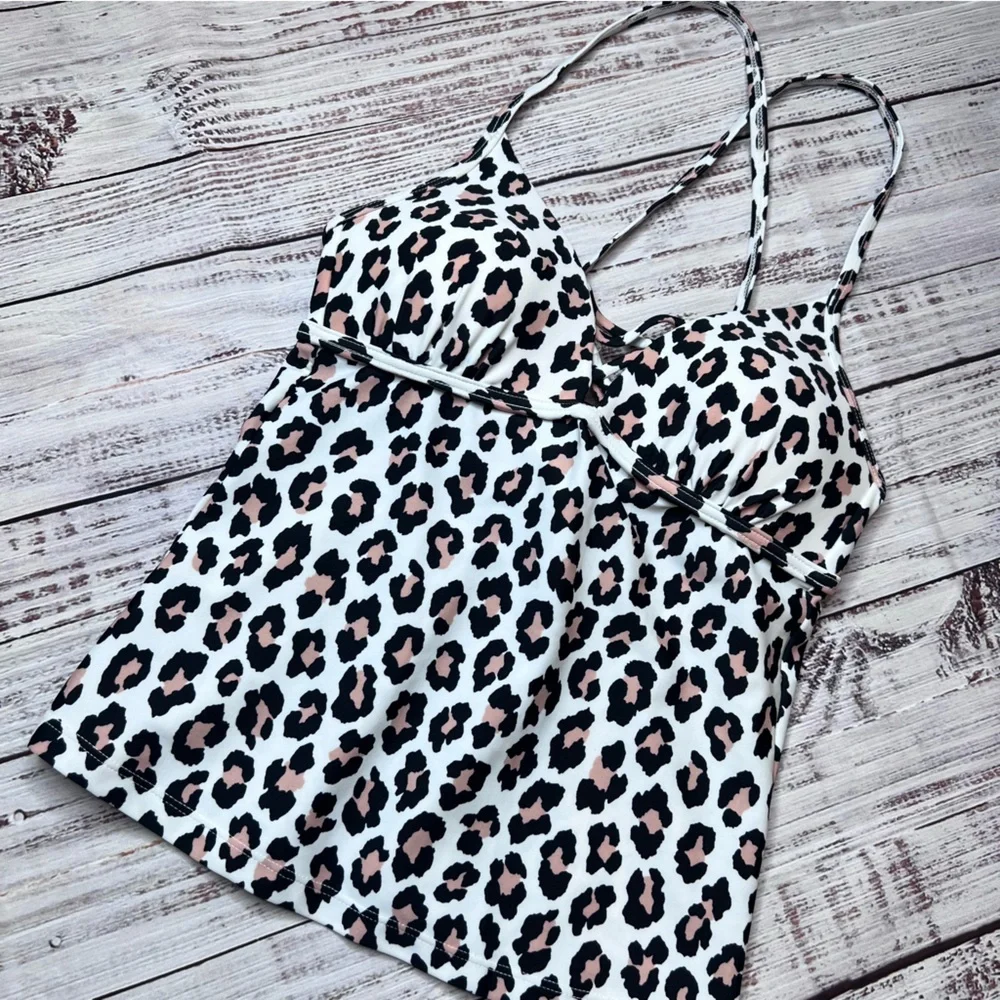 Hula Honey Cheetah Animal Print Tankini Swim Top