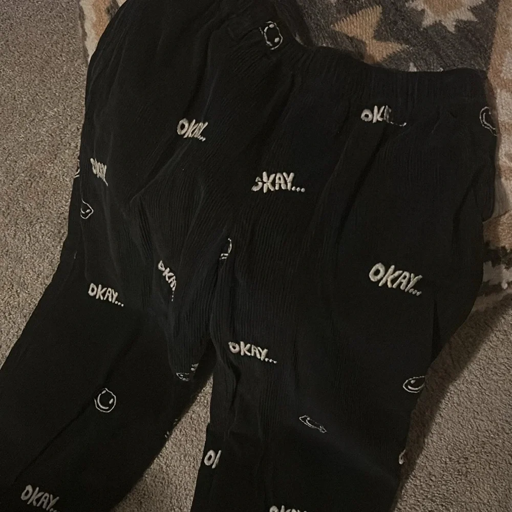 Urban outfitters corduroy smiley face joggers
