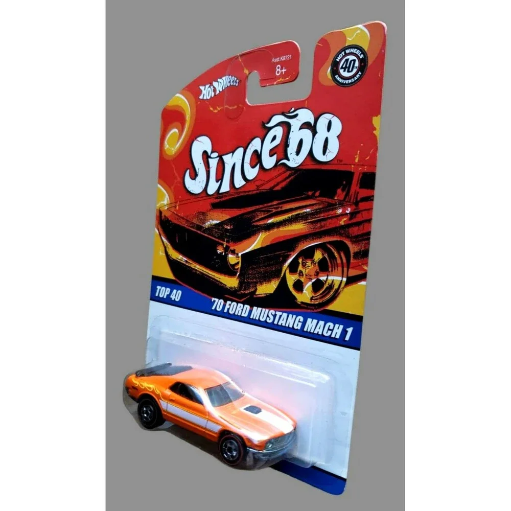 2008 Hot Wheels '70 FORD MUSTANG MACH I Since '68 TOP 40 Orange 1:64 #M1544 MOC