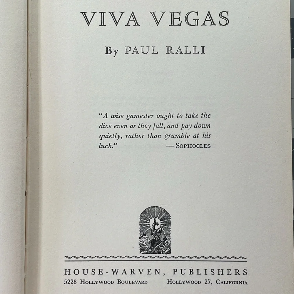 Viva Vegas by Paul Ralli c1953 House-Warven Publisher