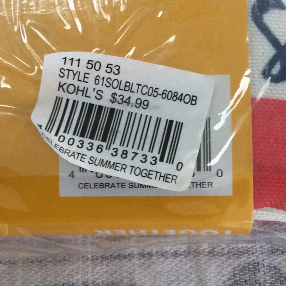 Summer fun table cloth  indoors or out. 60” by 84” oblong. Washable polyester.
