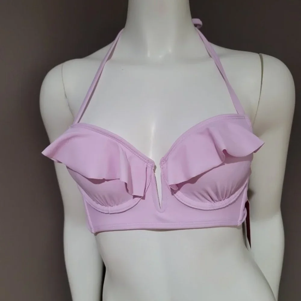 Xhilaration Lilac Ruffle Bikini Top