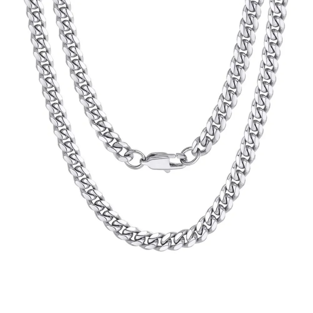NWT Wool + Pepper Co. Stainless Steel Miami Cuban Link Chain