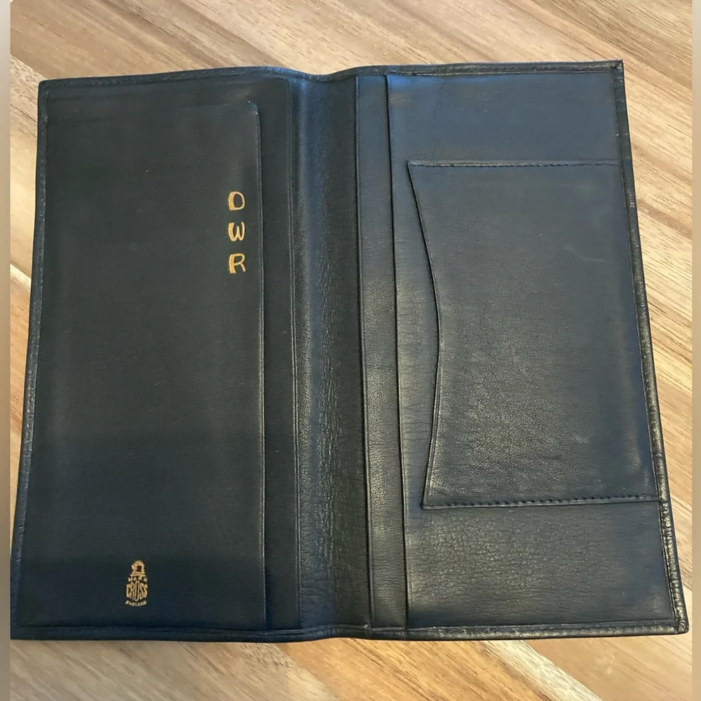 Mark Cross leather bifold breast pocket wallet, classic black