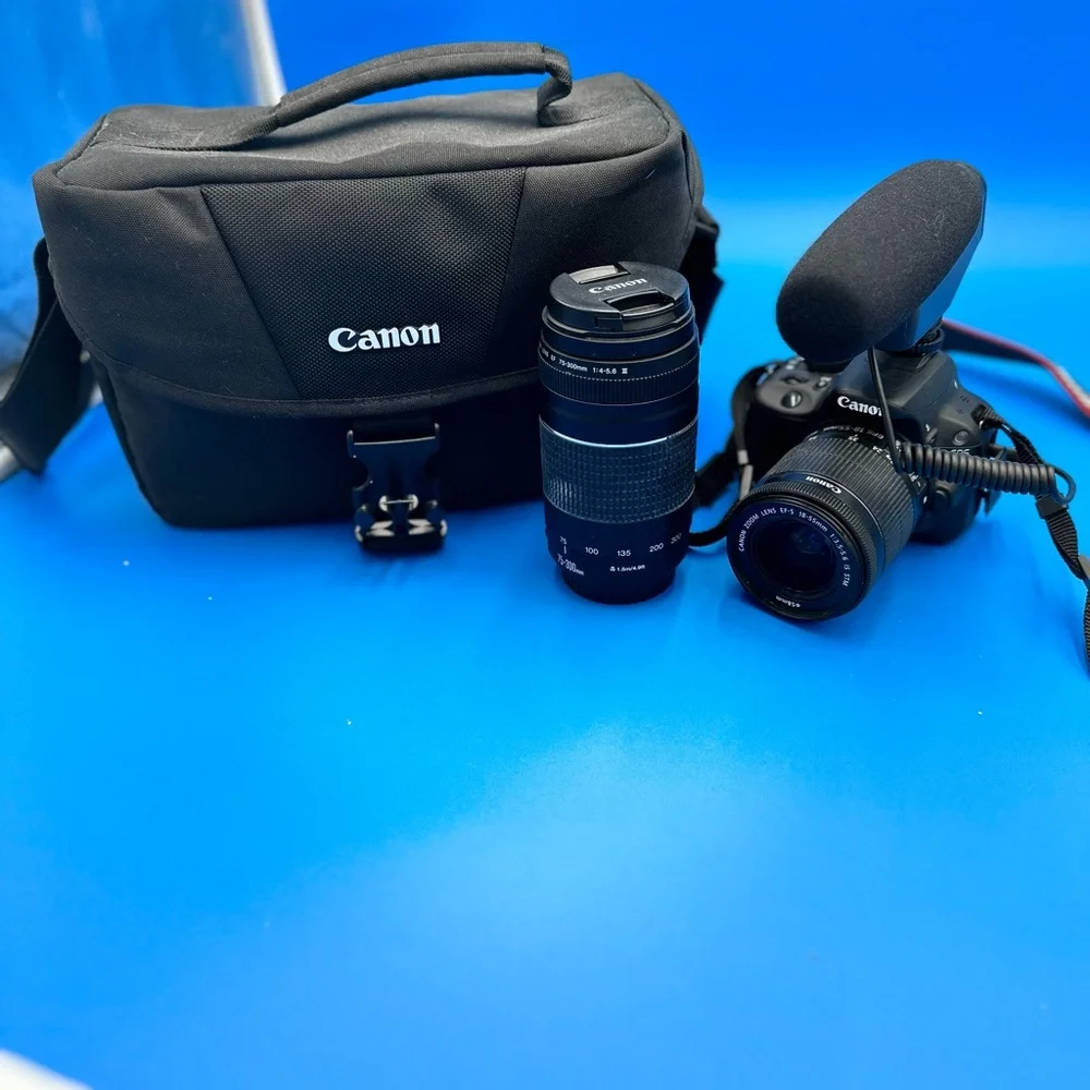 EOS Canon Camera with accessories