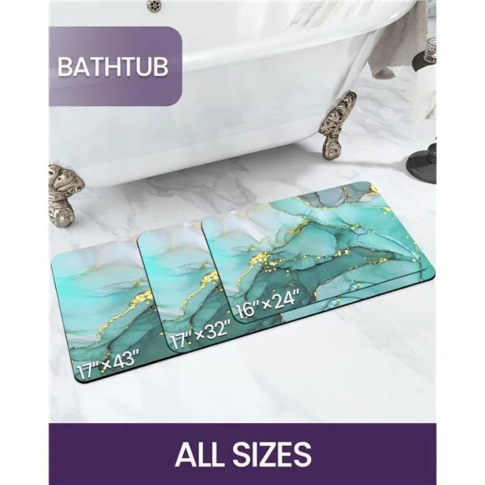 Bath Mat Rugs Bathroom Floor Mat Super Absorbent Ultra Thin Low Profile Non Slip