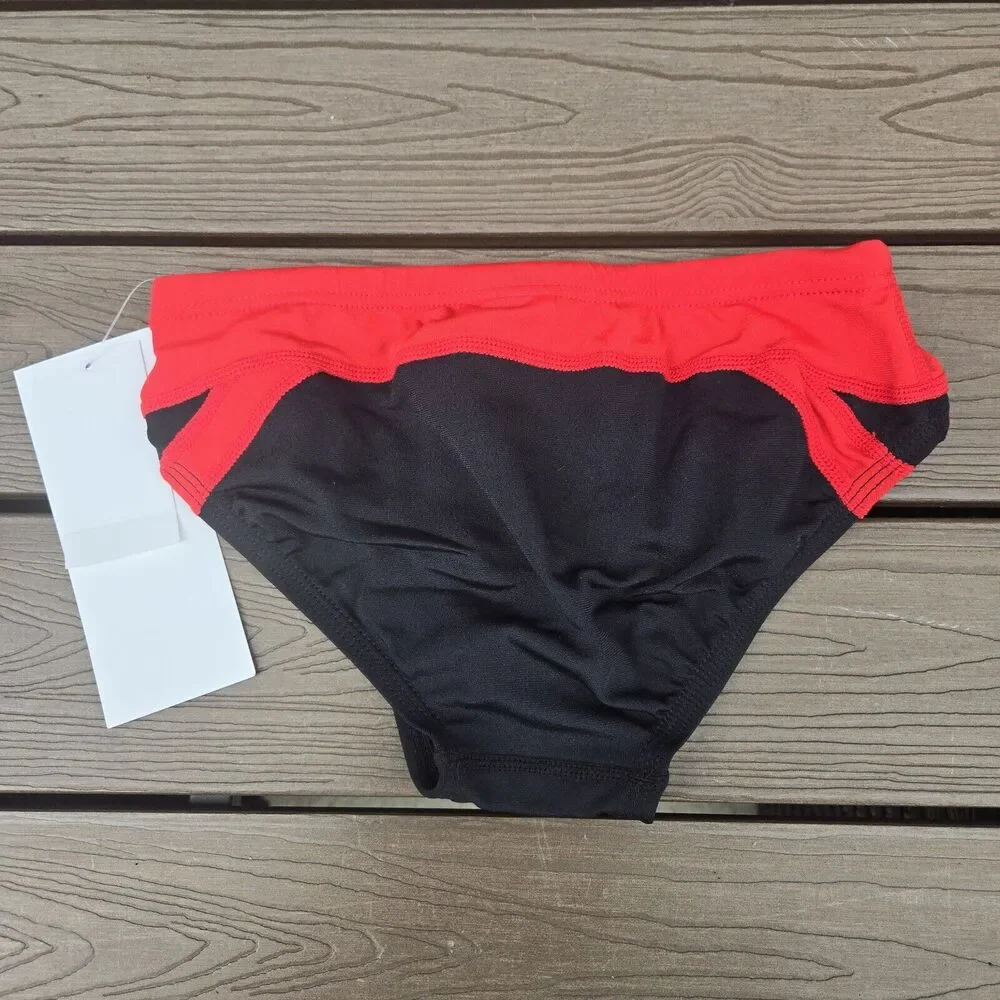 TYR The Finals Shark Red/black Splice Racer Briefs, Men Size 36, NEW
