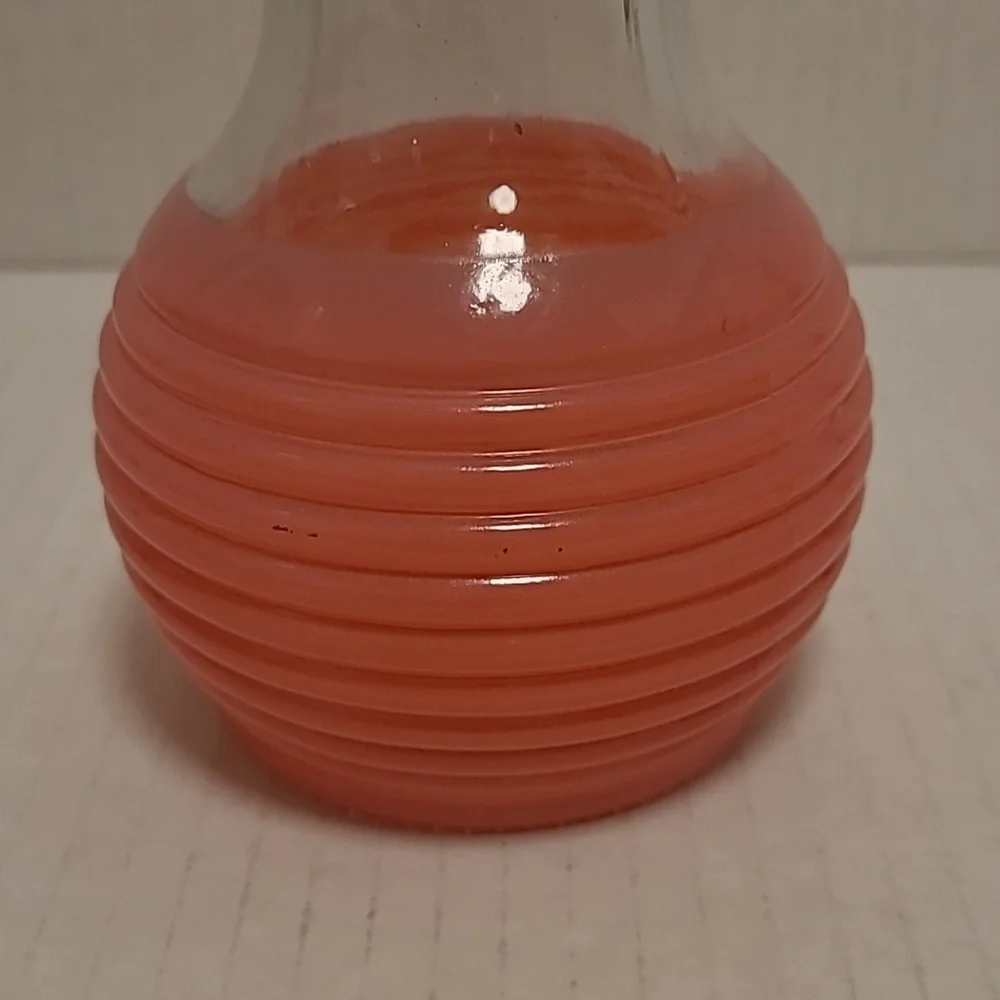 Vintage Clear and Pink Vase
