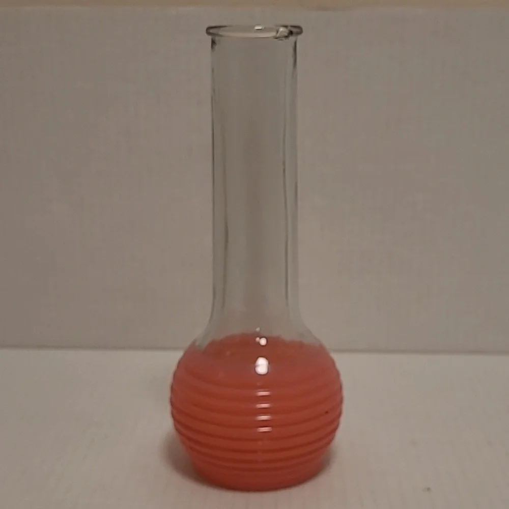 Vintage Clear and Pink Vase