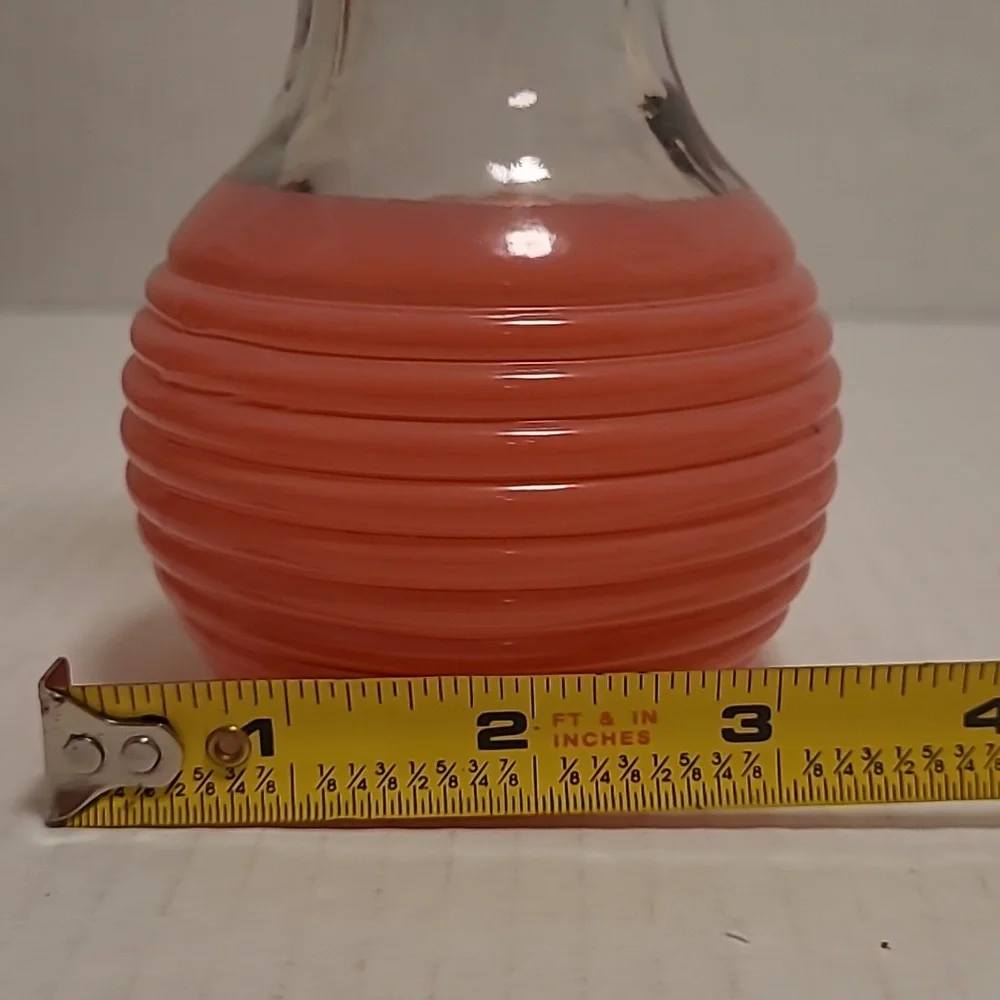 Vintage Clear and Pink Vase