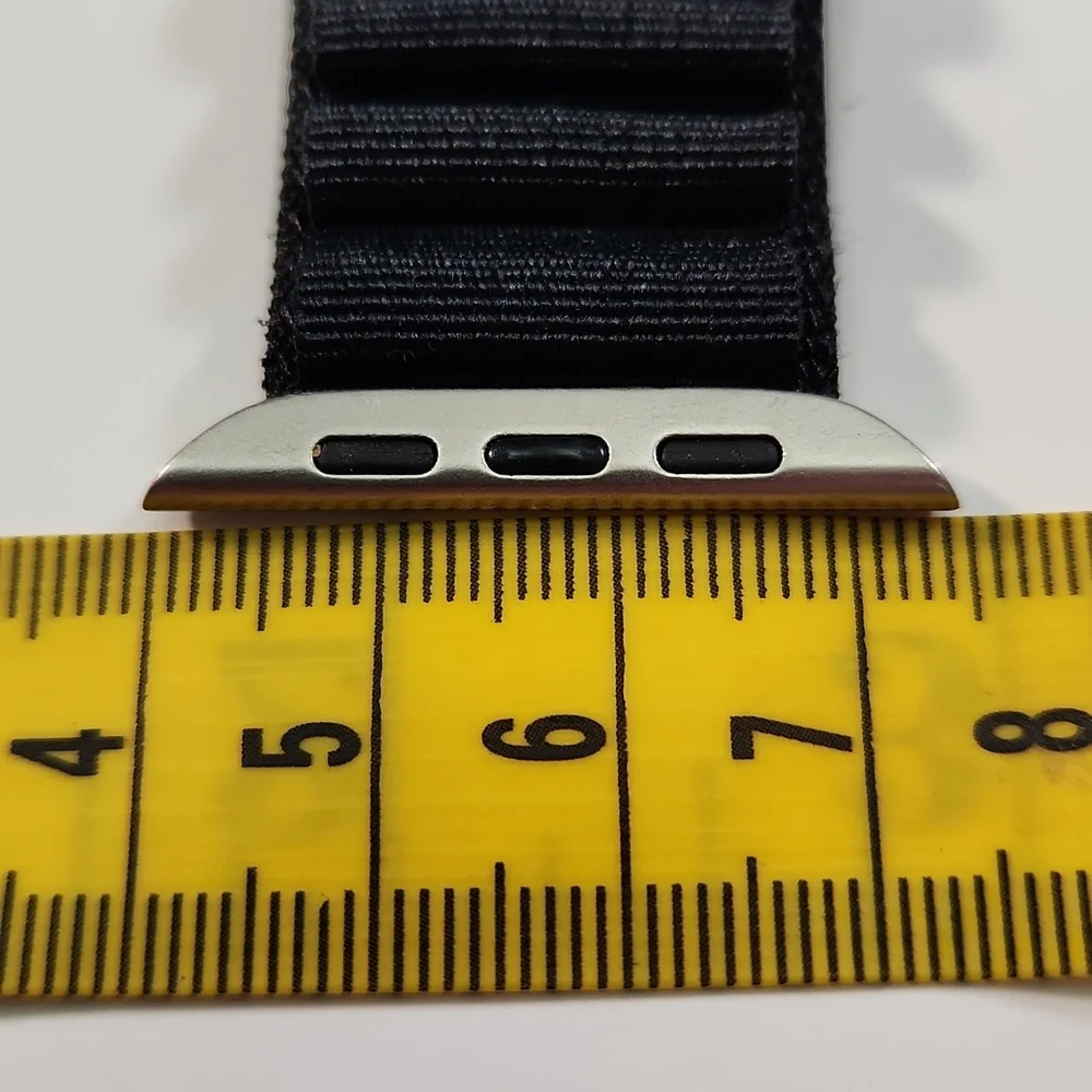 44mm lug Apple Compatible cloth hook watch bands: 1 BLACK, 1 ORANGE