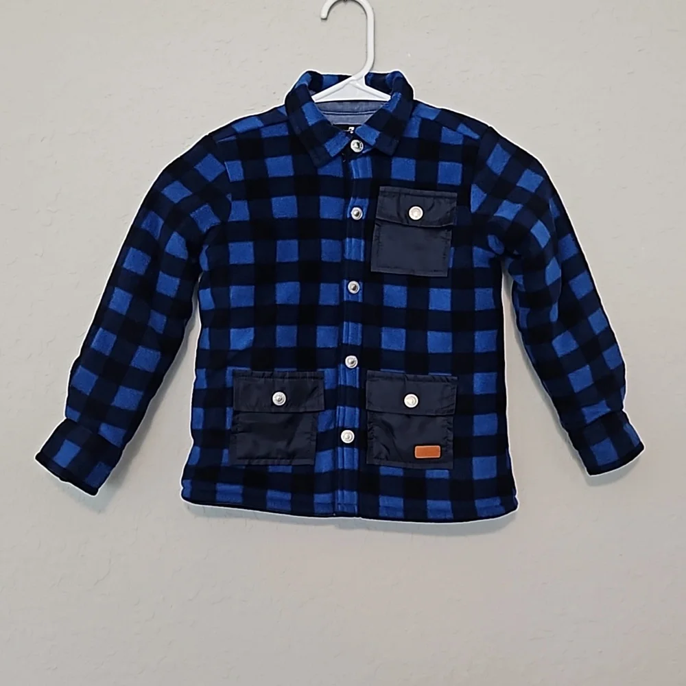 7 for all Mankind Boys heavyweight plaid jacket, size ?medium