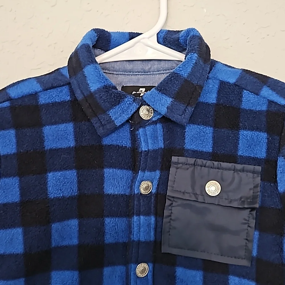 7 for all Mankind Boys heavyweight plaid jacket, size ?medium
