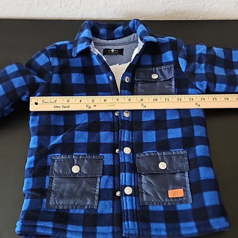 7 for all Mankind Boys heavyweight plaid jacket, size ?medium