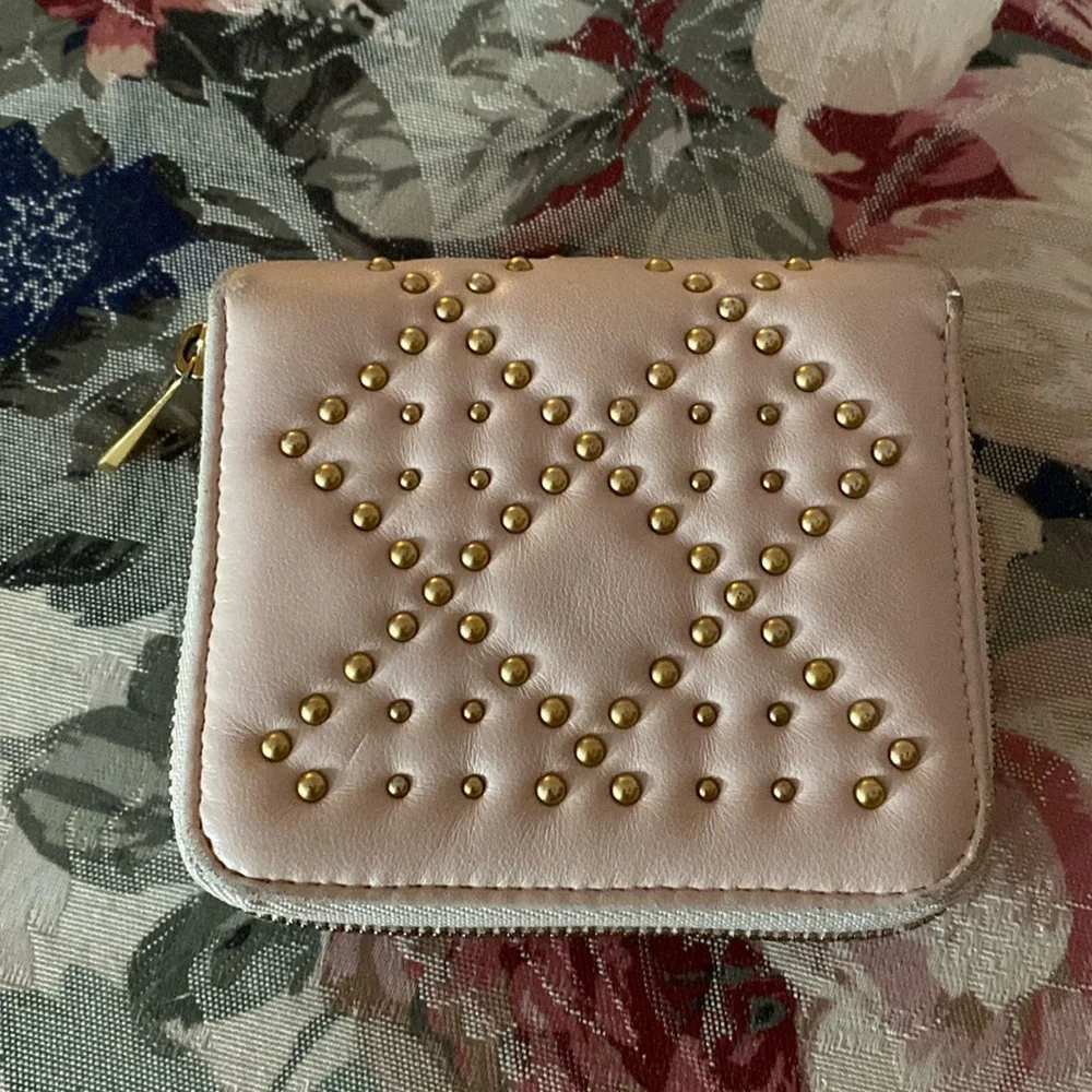 CHRISTIAN DIOR STUDDED BI FOLD WALLET & DUST BAG EUC