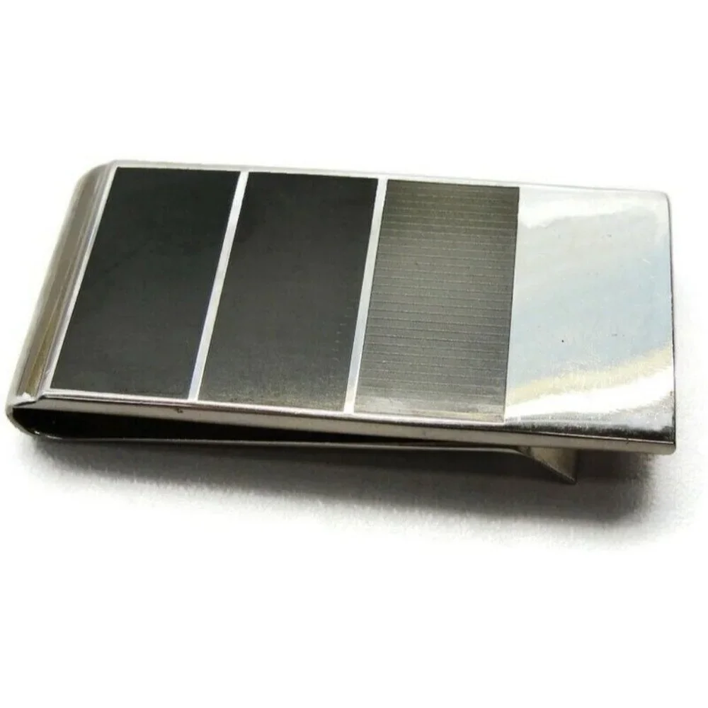 Multi Colored Money Clip Stainless Steel Black Gray Card Cash ID Holder