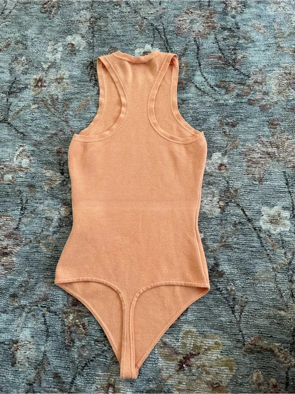 Abercrombie & Fitch Peach Scuba Neck Knit Bodysuit