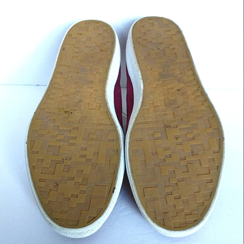 Excellent Used Condition Pair of Zara Woman Genuine Suede Burgundy Sneakers Sz38