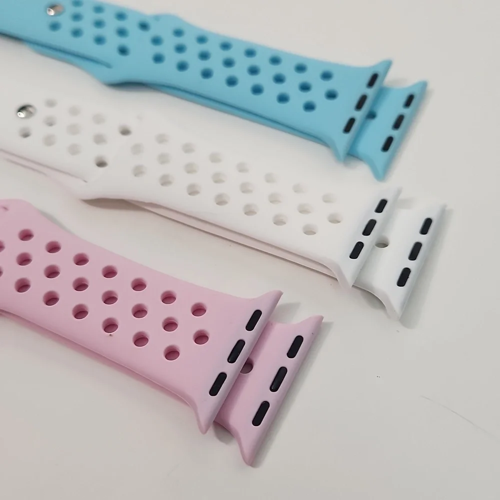 COPY - 22 mm lug Apple Watch Compatible 3 band latex snap band set for MEN, NWT